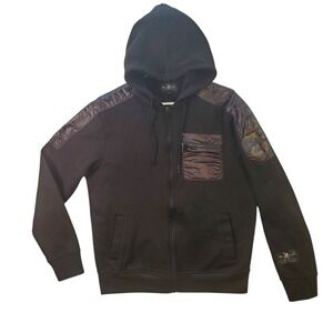 Marc Ecko Cut & Sew Mens Full Zip Fleece Hoodie Black Size Medium